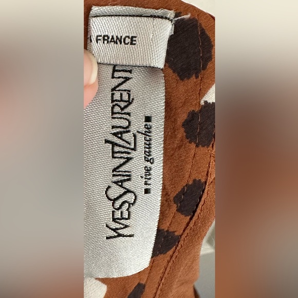 Yves Saint Laurent Pleated Animal Print Silk Skirt - Picture 5 of 8